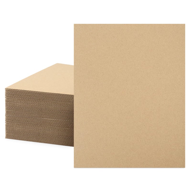 MBC MAT BOARD CENTER Mat Board Center 50 Corrugated Cardboard Sheets 85x11 Inches Flat Card Board Inserts for Packing Shipping Mailing DIY Crafts 