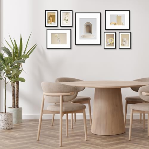 Frametory, Aluminum Picture Frames Set of 7 - Black Gallery Wall Kit - Displays One 11x14, Two 8x10, and Four 5x7 inch Photos for Home Decoration - Image 2