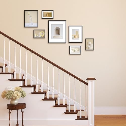 Frametory, Aluminum Picture Frames Set of 7 - Black Gallery Wall Kit - Displays One 11x14, Two 8x10, and Four 5x7 inch Photos for Home Decoration - Image 3