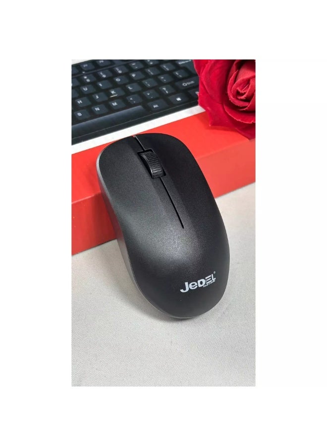 JeDel WS732 wireless keyboard and mouse set with sleek design – fast response – 10-meter range – black color - Image 3