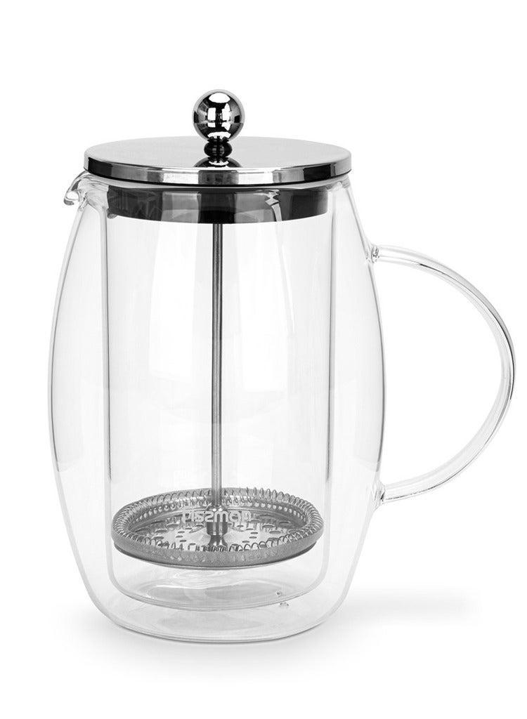 Fissman French Press Coffee Maker 1000ml Borosilicate Glass For Tea Lover Stainless Steel Filter, Durable & Heat Resistant, Release Perfect Aroma To Enjoy The Day - Image 2