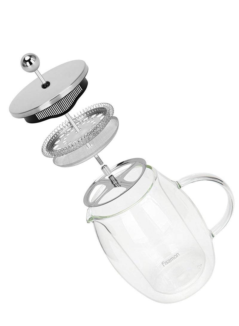 Fissman French Press Coffee Maker 1000ml Borosilicate Glass For Tea Lover Stainless Steel Filter, Durable & Heat Resistant, Release Perfect Aroma To Enjoy The Day - Image 3