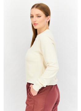 adidas Originals Women Sportswear Fit Brand Logo Sweatshirts, Beige  - Image 4