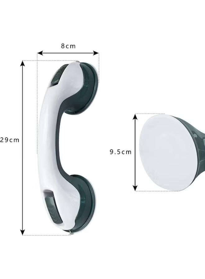 Pack of 2 Suction Grab Bars for Bathroom Safety, Support Handles for Shower Bathtub and Toilet, Tool-Free Installation with Strong Adhesive Base - Image 1