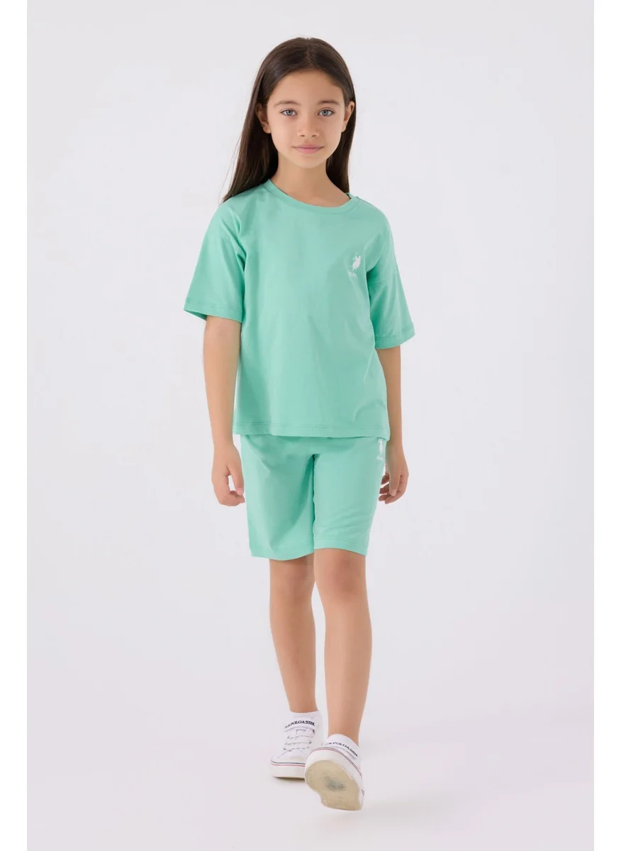U.S. Polo Assn. Girls Mint Bermuda Set