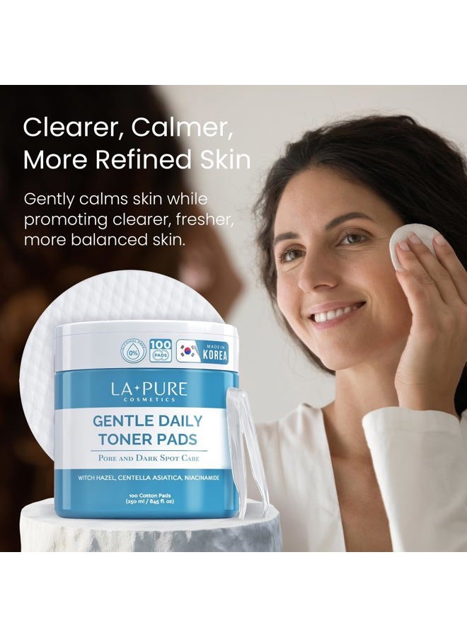 La Pure Korean Toner Pads, Large, 100 Ct, with Witch Hazel, Centella Asiatica & Niacinamide, Alcohol-Free, Gentle Exfoliating Pore & Dark Spot Care - Image 2