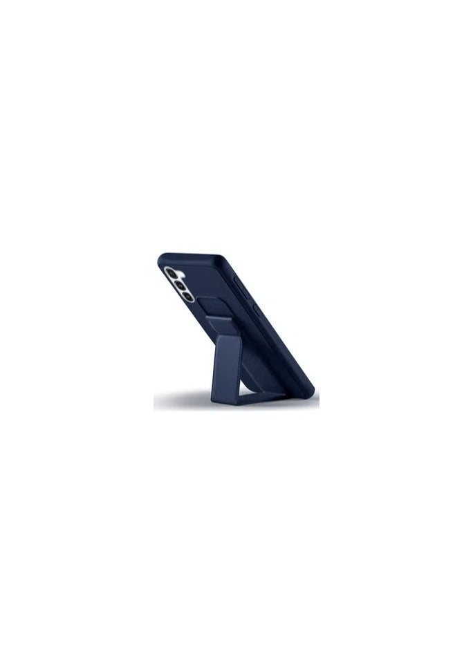 CATANES Samsung Galaxy S23 Grip Case Magnetic Kickstand Cover with Foldable Hand Strap Dark Blue - Image 2