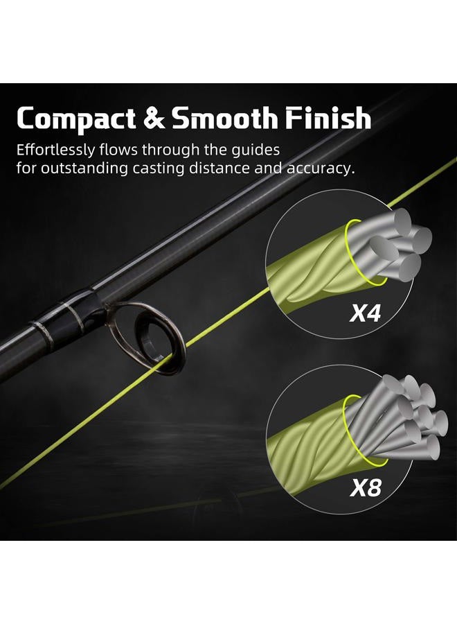 RUNCL Braided Fishing Line Merced, Braided Line X4 - Proprietary Weaving Tech, Thin-Coating Tech, Enhanced Smoothness - Fishing Line for Freshwater/Saler (Hi-Vis Yellow, 40LB(18.1kgs), 300yds) - Image 3