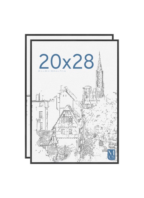 MCS Original Poster Frame 20x28 Black Lightweight Vertical  Horizontal Wall Hanging Large Picture Frame for Posters Art Prints  Gallery Wall 2Pack