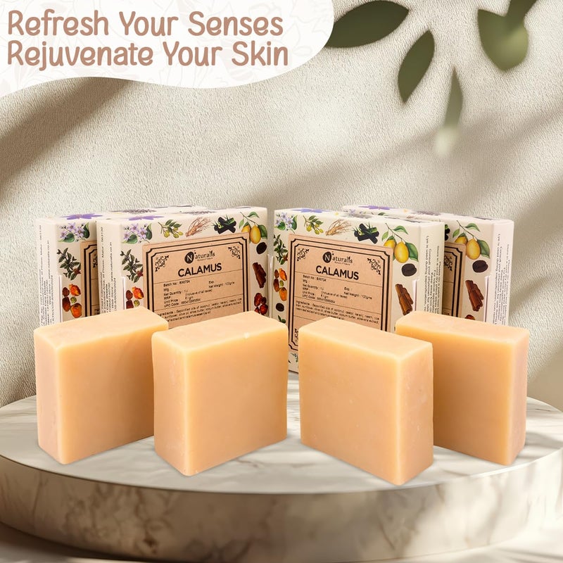 Naturalis Calamus Essential Oil Soap Bar  Handmade Cold Pressed Soap with Organic Calamus Oil  Natural Luxury Soap for Deep Moisturizing and Skin Refreshment 100g - Image 3