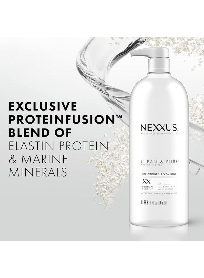 Nexxus Clean and Pure Clarifying Shampoo and Conditioner With ProteinFusion, 2-Pack for Nourished Hair Paraben Free Salon Shampoo 33.8 oz - Image 2