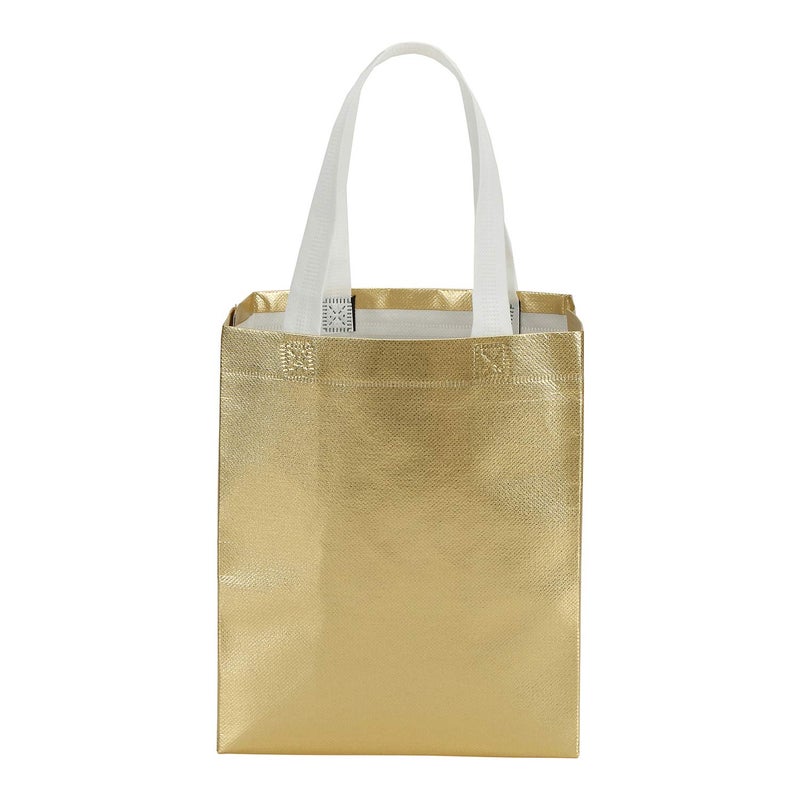 Tosnail 40 Pack 10 x 8 Inch Glossy Gold Reusable Grocery Bags Shopping Tote Bag with Handle Present Bag Gift Bag for Weddings  Birthdays  Party  Event - Gold - Image 5