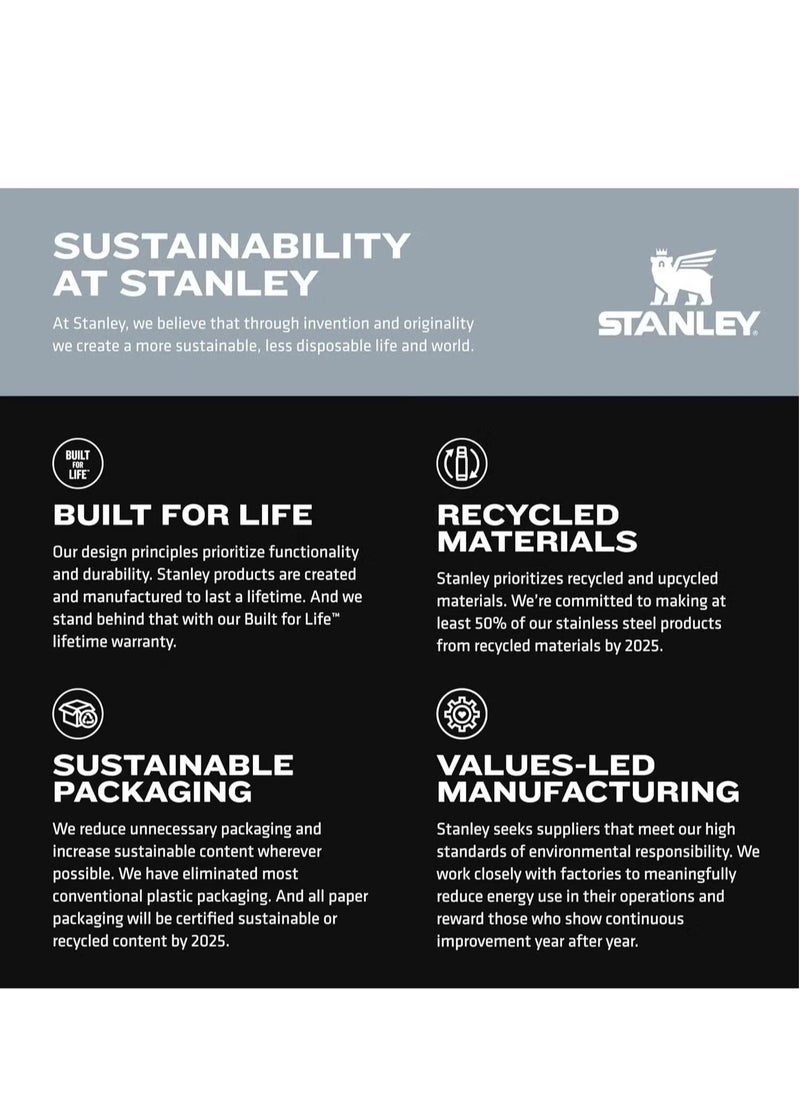 Stanley - IceFlow Flip Straw Water Bottle, 0.88L – Vacuum Insulated, Leakproof & BPA-Free – Keeps Water Cold for 12 Hours – Easy-Carry, Dishwasher Safe Stainless Steel Travel Mug (Charcoal) - Image 1