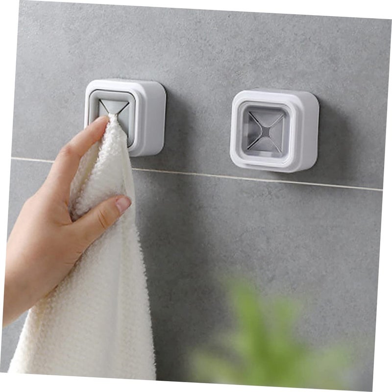 3Pcs Gray Self Adhesive Towel Rack Holder For Bathroom Kitchen No Damage Wall Hanging Space Saving - Image 5