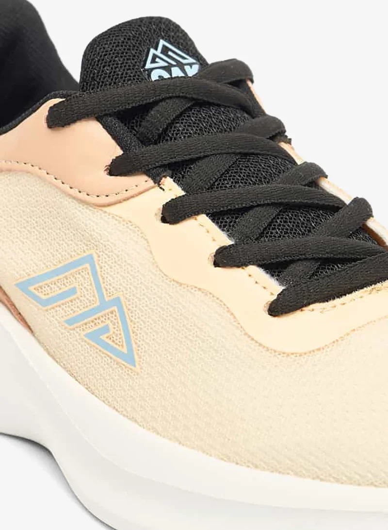 Oaklan by Shoexpress Beige Women Textured Lace-Up Sports Shoes with Pull Tabs for Women | Best Price UAE