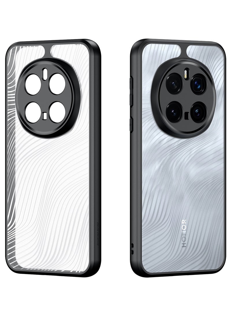 دوكس دوتشيز جراب ايمو دوكس دوكيس شفاف مضاد للاصفرار [غطاء خلفي صلب من البولي كربونات ومن السيلكون ] جراب واقٍ مقاوم للصدمات متوافق مع  case cover Honor Magic 7 Pro (أسود) - Image 1