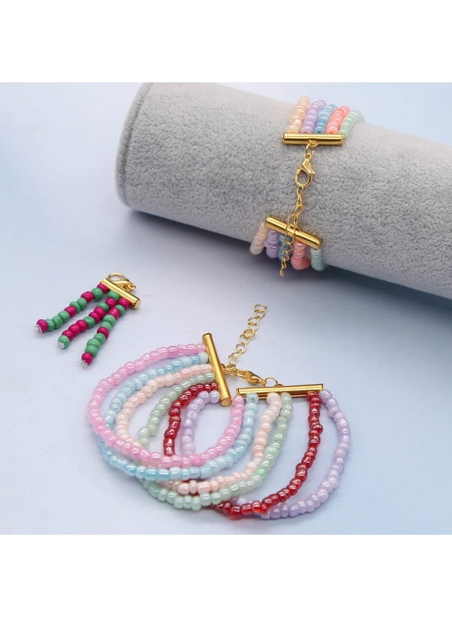 EuTengHao EuTengHao 540Pcs Slider Clasp Kit, Beading Tube Slide Cord Ends Slide Tube End Bar with Lobster Clasp Chain Extender Jewelry Finding Kit for Beading Necklace Bracelet Jewelry Making (6 Sizes, Gold)  - Image 4