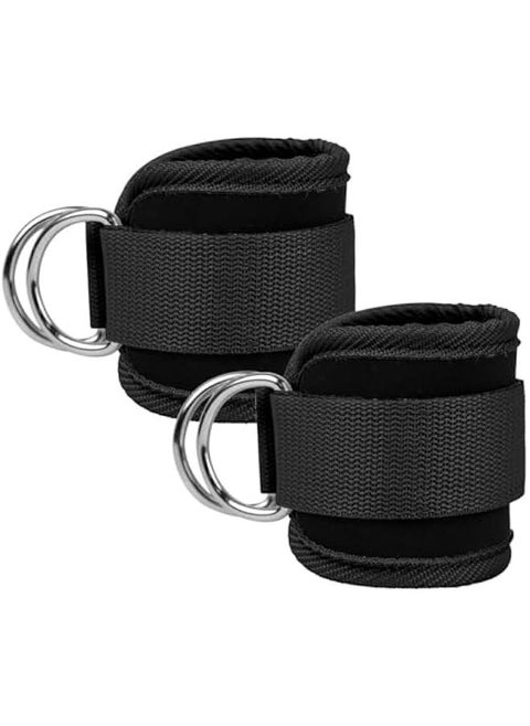 1 Pair Ankle Stra Ankle Resistance Bands Wrist Cuffs Padded Stra Adjustable Fitness Glute Kickback DRing for Cable hine Gym Foot Leg Training Brace Support