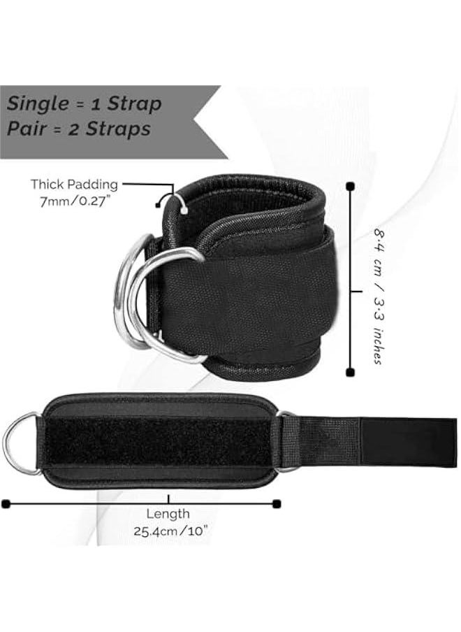 1 Pair Ankle Stra Ankle Resistance Bands Wrist Cuffs Padded Stra Adjustable Fitness Glute Kickback DRing for Cable hine Gym Foot Leg Training Brace Support