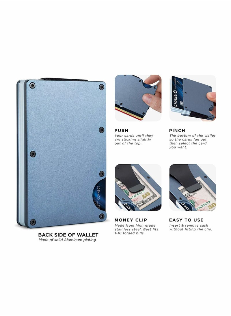 Generic - Minimalist Wallet for Men and Women,  RFID Blocking Anti-Theft Slim Aluminum Wallet With Money Clip, Credit Card, ID Card Passport Holder, - Image 1