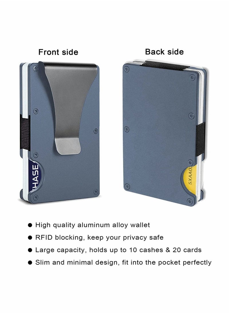 Generic - Minimalist Wallet for Men and Women,  RFID Blocking Anti-Theft Slim Aluminum Wallet With Money Clip, Credit Card, ID Card Passport Holder, - Image 1