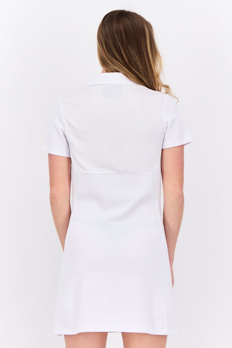 Lyle & Scott Women Brand Logo Mini Dress, White - Image 3