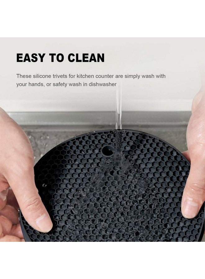 P-Plus International Silicone Trivets for Hot Pots and Pans, Flexible Multipurpose Pot Holders, Heat Resistant Trivets for Hot Dishes, Soft Non-Slip Silicone Mat for Kitchen Counter(Black, Pack of 4) - Image 4