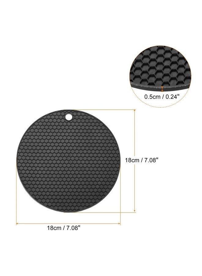 P-Plus International Silicone Trivets for Hot Pots and Pans, Flexible Multipurpose Pot Holders, Heat Resistant Trivets for Hot Dishes, Soft Non-Slip Silicone Mat for Kitchen Counter(Black, Pack of 4) - Image 2
