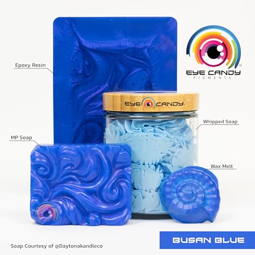 Eye Candy Pigments Premium Blue Mica Powder - Busan Blue (50gr) - for Epoxy, Resin, Soap, Paint, Woodworking, Acrylic Pouring, Bath Bombs, Fishing Lures - DIY Arts and Crafts Additive - Image 2