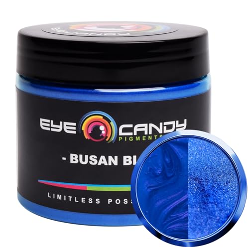 Eye Candy Pigments Premium Blue Mica Powder - Busan Blue (50gr) - for Epoxy, Resin, Soap, Paint, Woodworking, Acrylic Pouring, Bath Bombs, Fishing Lures - DIY Arts and Crafts Additive - Image 1