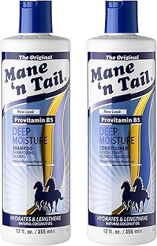 Mane 'n Tail Mane n Tail Deep Moisture Retention Treatment Shampoo Conditioner Twin Pack Hydrates and Lengthens Provitamin B5 355 ml Pack of 1 - Image 1