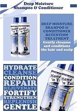 Mane 'n Tail Mane n Tail Deep Moisture Retention Treatment Shampoo Conditioner Twin Pack Hydrates and Lengthens Provitamin B5 355 ml Pack of 1 - Image 5