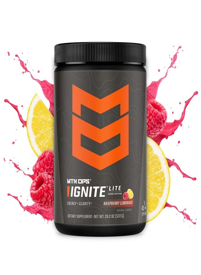 MTN OPS Ignite Lite Sugar Free Energy Drink Powder with 100mg Caffeine, Nootropic Blend for Energy & Focus, L Arginine & L Citrulline for Endurance, 45 Servings, Raspberry Lemonade - Image 2