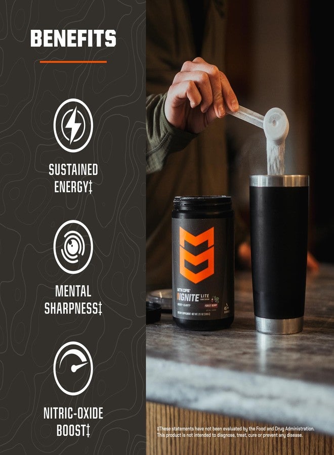 MTN OPS Ignite Lite Sugar Free Energy Drink Powder with 100mg Caffeine, Nootropic Blend for Energy & Focus, L Arginine & L Citrulline for Endurance, 45 Servings, Raspberry Lemonade - Image 4