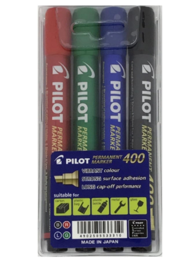 بايلوت قلم بايلوت ماركر  سن مشطوف, 4 قلم في طقم