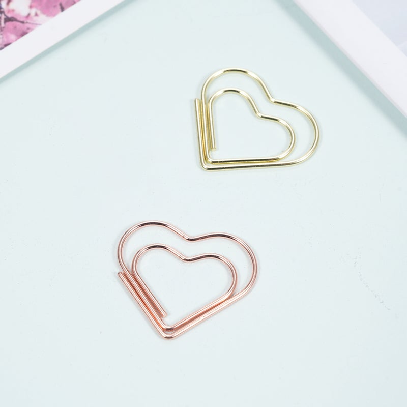 50pcs Paper Clips Rose Gold Heart Paper Clips Small and Cute Love Shaped Paperclips for DIY Craft Scrapbooking Wedding Decoration Document Note Sorting Organizing for School Office Kids Supplies - Image 5