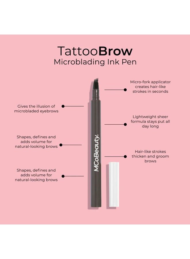 MCoBeauty Tattoo Brow Microblading Ink Pen - Microfilling Pen For Professional Results - Fill And Define Eyebrows With Micro Fork Applicator - Sheer, Lightweight Formula - Light-Medium - 0.05 oz - Image 2