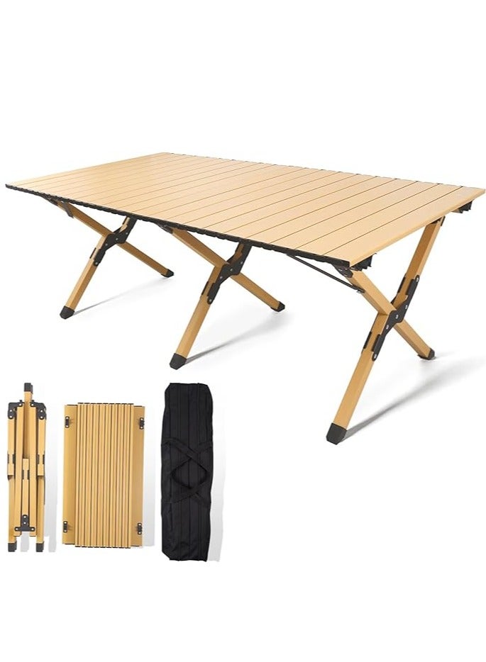 Folding Camping Table – Lightweight Roll-Up Aluminum Picnic Table with Carrying Bag, Portable for Beach, BBQ, Outdoor, and Backyard Use (47.3"L x 24"W x 17.7"H), Easy Setup for Outdoor Activities and Events - Image 1