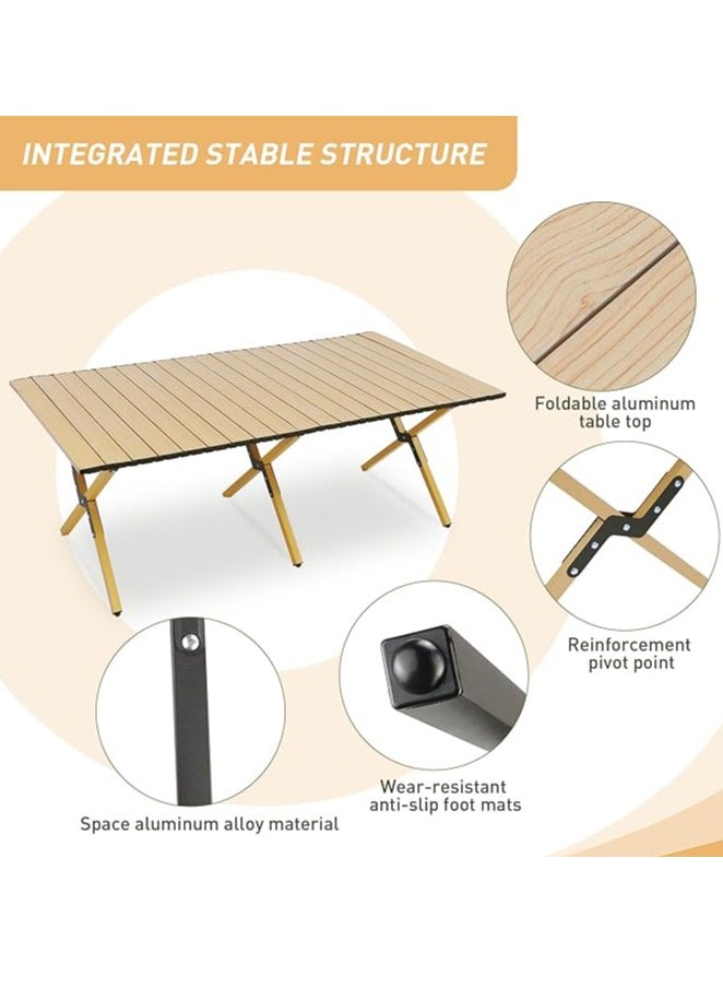 Folding Camping Table – Lightweight Roll-Up Aluminum Picnic Table with Carrying Bag, Portable for Beach, BBQ, Outdoor, and Backyard Use (47.3"L x 24"W x 17.7"H), Easy Setup for Outdoor Activities and Events - Image 4