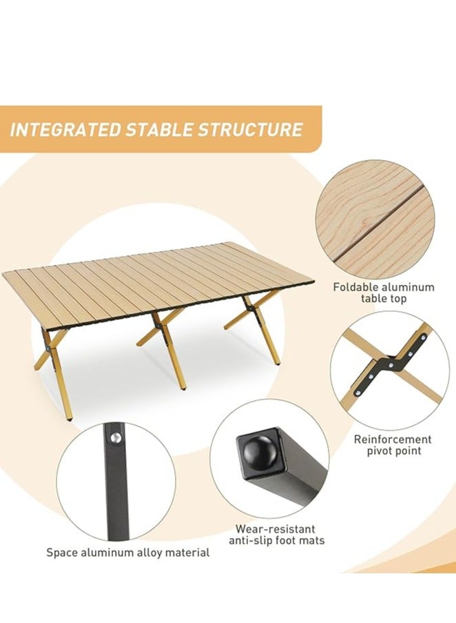 Folding Camping Table – Lightweight Roll-Up Aluminum Picnic Table with Carrying Bag, Portable for Beach, BBQ, Outdoor, and Backyard Use (47.3"L x 24"W x 17.7"H), Easy Setup for Outdoor Activities and Events - Image 5