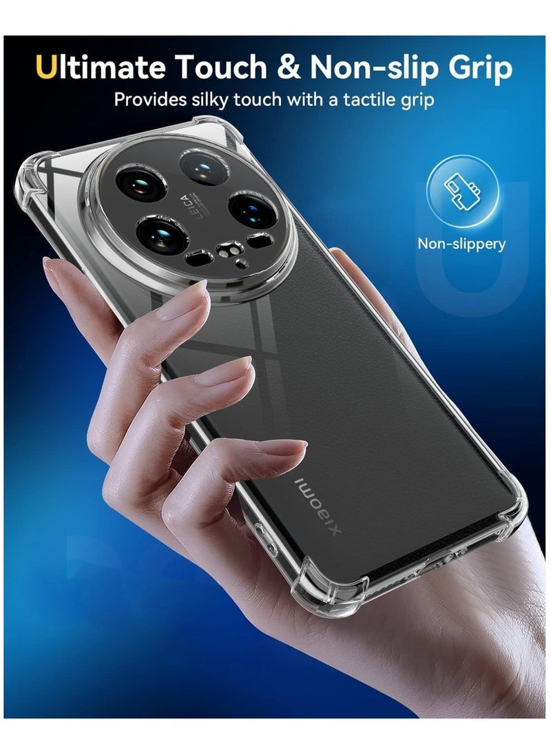 TIGER - Compatible for Xiaomi 14 Ultra Case – Clear Reinforced Corners TPU Rubber Soft Silicone Phone Case, Scratch Resistant, Best Camera Protection Cover for Xiaomi Mi 14 Ultra - Image 1