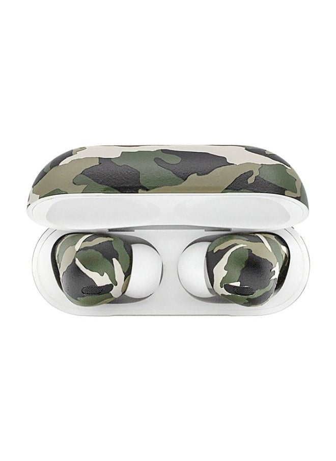 Customized Apple Airpods Pro Automotive Grade Scratch Resistant Paint Durable Adaptive EQ Inward Facing Microphone Army Camouflage Green Matte