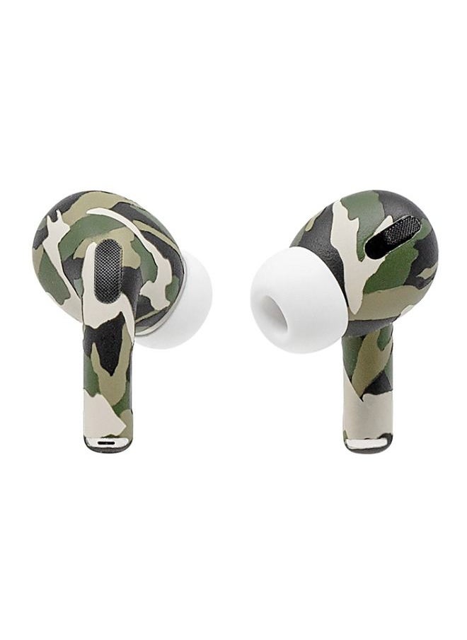 Customized Apple Airpods Pro Automotive Grade Scratch Resistant Paint Durable Adaptive EQ Inward Facing Microphone Army Camouflage Green Matte