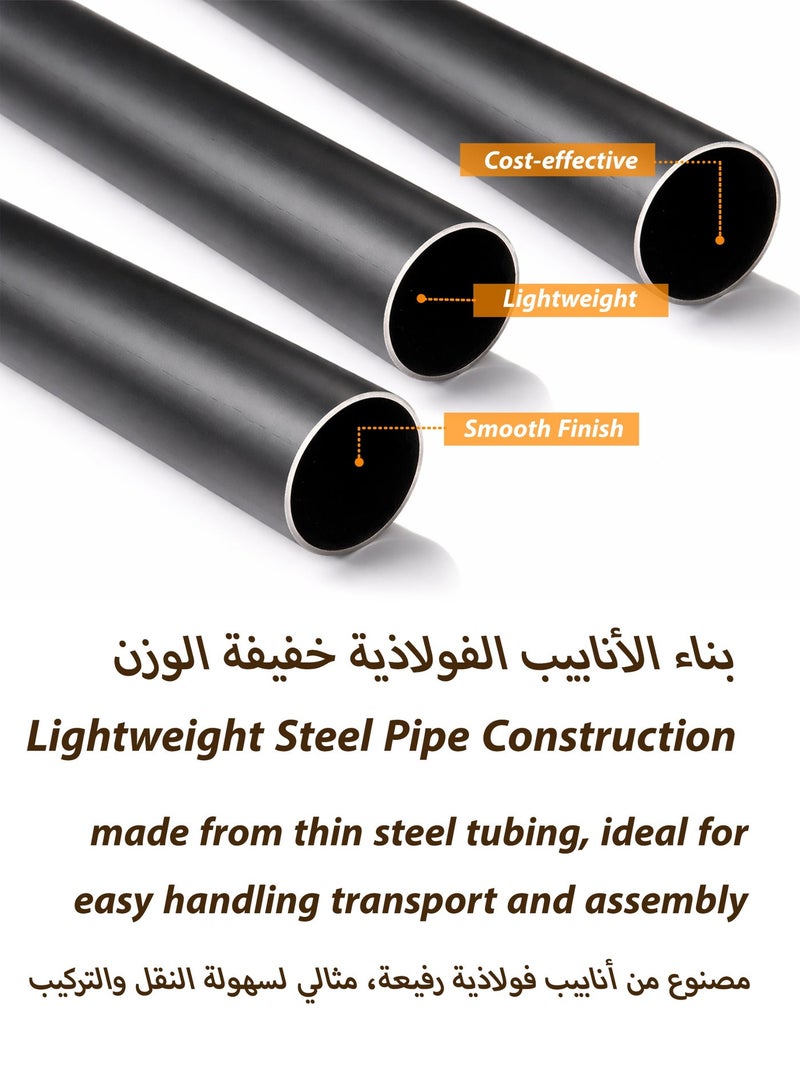 Toshionics Double Rod Clothing Rack Heavy Duty Dual Layer Clothes Drying Stand Garment Organizer Open Armoire with 2 Tier Hanger Rails and Bottom Storage Shelf, Strong 25mm Steel Pipes, 60kg Load Large Capacity Featuring Two Horizontal Bars for Hanging Clothes, Laundry Room, Balcony, Bedroom Sheets, Quilts, Blanket, Coats, Skirts, Shirts, Hats, Sweaters Holder 120cm - Image 2