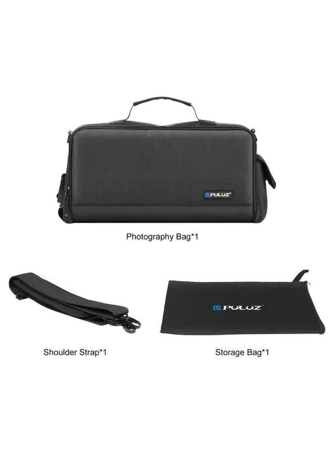 حقيبة كاميرا سوداء عبر الجسم، متعددة الأقسام، حزام قابل للتعديل، متانة البوليستر، حقيبة تخزين للعدسات والملحقات، للاستخدام اليومي والسفر - Image 4