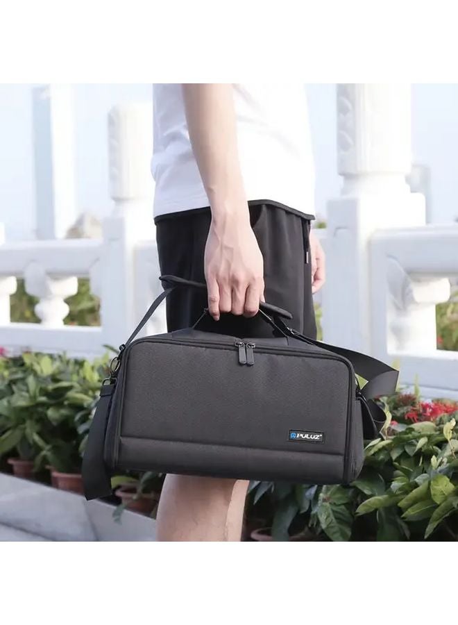 حقيبة كاميرا سوداء عبر الجسم، متعددة الأقسام، حزام قابل للتعديل، متانة البوليستر، حقيبة تخزين للعدسات والملحقات، للاستخدام اليومي والسفر - Image 2