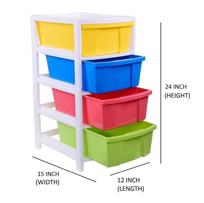 Aristo ARISTO Everest Multipurpose 4 Drawer Plastic Modular Aristo Chest Storage Organizer Multicolour Standard 305 X 39 X 61 Cm - Image 3