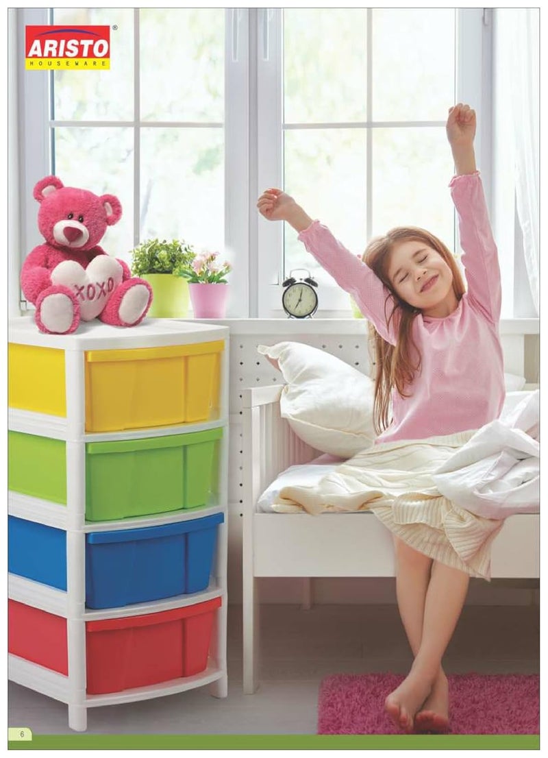 Aristo ARISTO Everest Multipurpose 4 Drawer Plastic Modular Aristo Chest Storage Organizer Multicolour Standard 305 X 39 X 61 Cm - Image 2