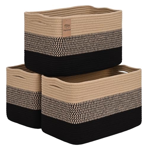 Degeyoyo Baskets for Organizing,Storage Baskets,3 Pack Baskets for Shelfves,15"×10"×9" Woven Basket,toy storage bins,bins for organization - Image 1