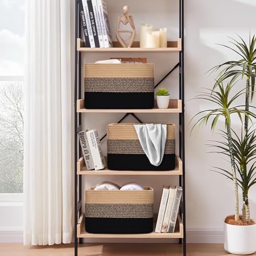 Degeyoyo Baskets for Organizing,Storage Baskets,3 Pack Baskets for Shelfves,15"×10"×9" Woven Basket,toy storage bins,bins for organization - Image 3